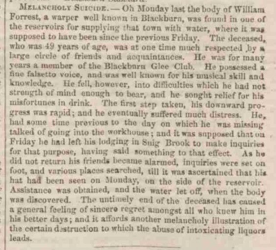 Newspaper article in Westmorland Gazette 26 Oct 1844. Was this William FORREST?
